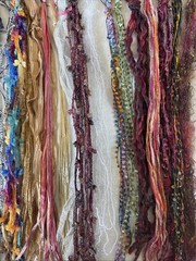80 Yards Multi Fiber Embellishments Assorted Novelty Yarn Weaving Fiber ART