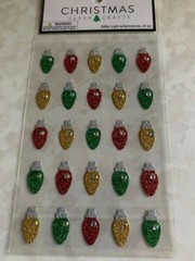 CHRISTMAS PAPER CRAFTS CHRISTMAS GLITTER LIGHTS W/GEMSTONES 25PCS XMAS LIGHTS