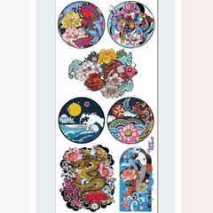 Violette Stickers – Japanese Flowers – 2 Floral Art Sticker Sheets – Scrapbooks