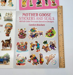 Vintage Sticker Books Lot of 4 Victorian Old-Fashion Transportation Mother Goose