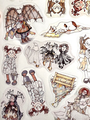Set of 2 Vtg 80s IVY COTTAGE Current Stickers Scrapbooking EJ Taylor Little Book