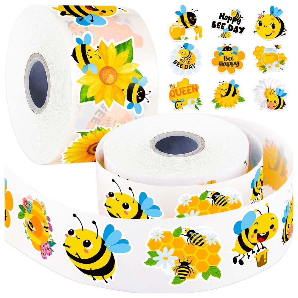 1200Pcs Bee Stickers for Kids, 1.5 inch Bee Theme Stickers, Cute Honey Sticks…