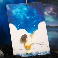60 PCS Large Galaxy & Aurora Stickers Set – Aesthetic Sky for Scrapbooking, Jour