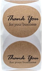 500 1.5″ Round Kraft Thank You Stickers for Small Businesses – USA Made