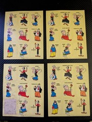 Vintage 1981 Popeye Stickers King Features Syndicate Olive Oil 4 Sheets