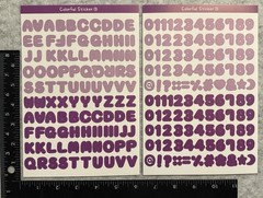 Lot of 6 Sheets Alphabet Letter Number Rainbow Cool Colorful Stickers
