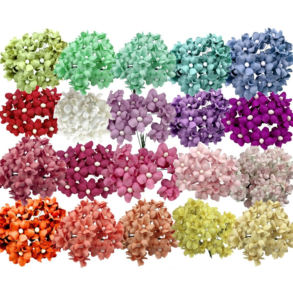 20 Colors Mixed 200pcs 1″(2.5cm) Cottage Paper Flower DIY Craft (S15-Mixed/C200)