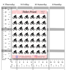 Cycling Icon Planner Sticker, Bicycle Sport Sticker, Bike Riding Sticker