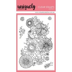 New Uniquely Creative Rubber Stamp set of 5 clear Ocean texture Free USA ship