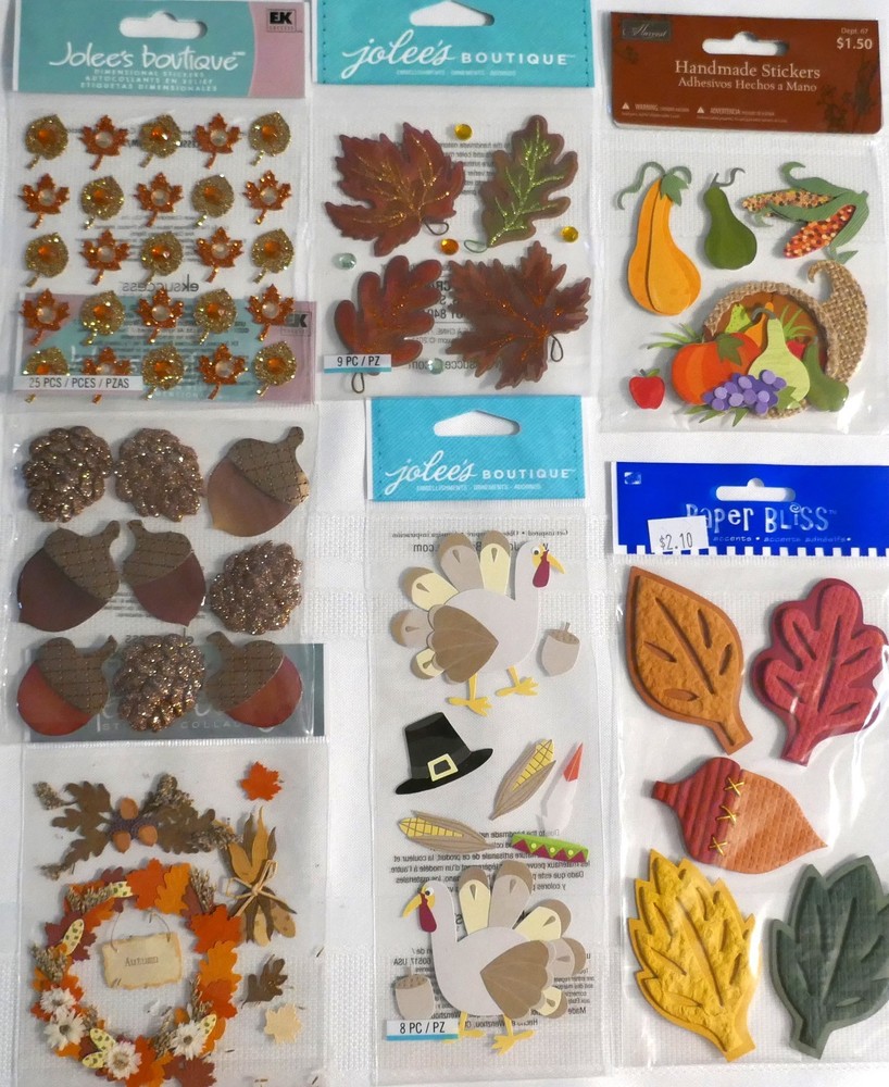 HAPPY FALL ! 7 PACKS -5 BY JOLEE’S, I PAPER BLISS AND 1 HANDMADE 67 PIECES