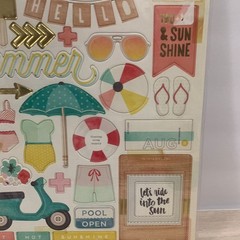 Crate Paper «Poolside» Chipboard Pieces Crafts Scrapbooking Junk Journaling