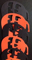 JACK-O-LANTERN Die-Cut(6pc) 1-3/4″x2″•Pumpkin•Black/Orange•Scary •Halloween•Face