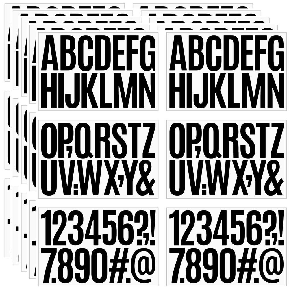 480 Pcs Waterproof 3″ Vinyl Alphabet & Number Stickers – Self-Adhesive, Black