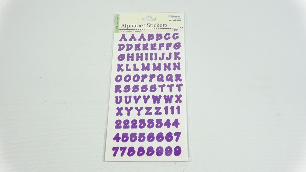 Colorbok Memory Craft 7/16″ Grape 15041 Scrapbook Letter Number Stickers