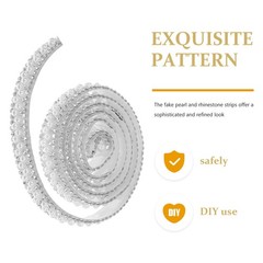 2 Rolls Rhinestone Lace Self Adhesive Crystal Stickers Bling Strip