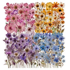Pegatinas de flores secas para scrapbooking, pegatinas de flores prensadas