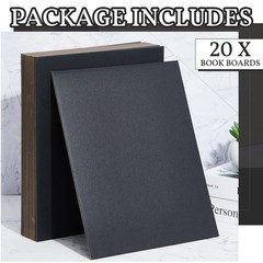 Heavy Duty Chipboard Book Board 20 Pcs 7×5 Inch Black Kraft Bookbinding Cover