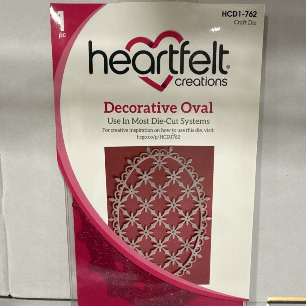 Heartfelt Creations Decorative Oval Floral Craft Die Gray HCD1-762
