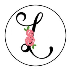 30 SCRIPT BLACK & FLORAL MONOGRAM LETTER ENVELOPE SEALS LABELS STICKERS 1.5″