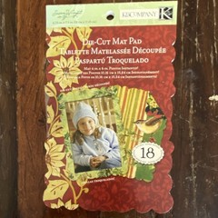 K&Company Die-Cut Mat Pad 18 Sheets Christmas Holiday Red Green Gold