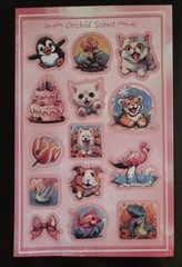 scratch and sniff stickers sheet NEW sheet HORIECHALY Orchid scent
