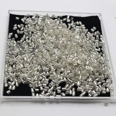 5000 pca Silver-Lined Glass Tube Bugle Beads 2X2mm + Storage Box Jewelry making