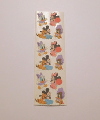 SandyLion Lot 1 Strip ~Fuzzy Disney Babies Minnie Mickey ~ Stickers READ