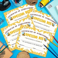 100 Pcs Spelling Bee Achievement Award Certificates 11×8 inch Recognition