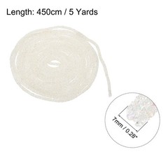 5 Yard 7mm Glitter Sequins Rope Sequins Rhinestone Cord Clear Cream