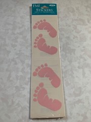 FMI FRANCES MEYER STICKERS 4 SHTS BABY PRINTS PINK FEET BABY GIRL FEET PINK 8PCS