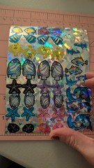 Vintage Stickers Early Sandylion ?? Prism Dolphins Fish Starfish Large Sheet