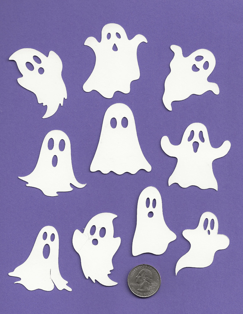Ghost die cuts, 2″tall, 20 pcs. Halloween Ghosts, 2 ea of 10 different ghosties