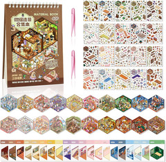 20 Sets 3D Sticker Scene Book, Cute Cartoon Room Scene Stickers, Crafting Gifts