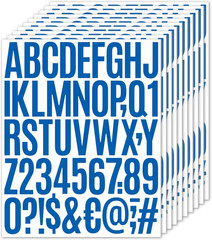 10 Sets Vinyl Letter Stickers,2 Inch Self-Adhesive Alphabet Numbers Blue