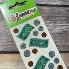 New Vintage Sandylion Sticker Design Prismatic Stickers Money Change Dollars