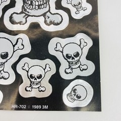 Vintage 1980’s 3M Skull & Crossbones Sticker Sheet 1989 Halloween