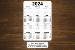 Year At A Glance Calendar Sticker Minimalist Bold Design