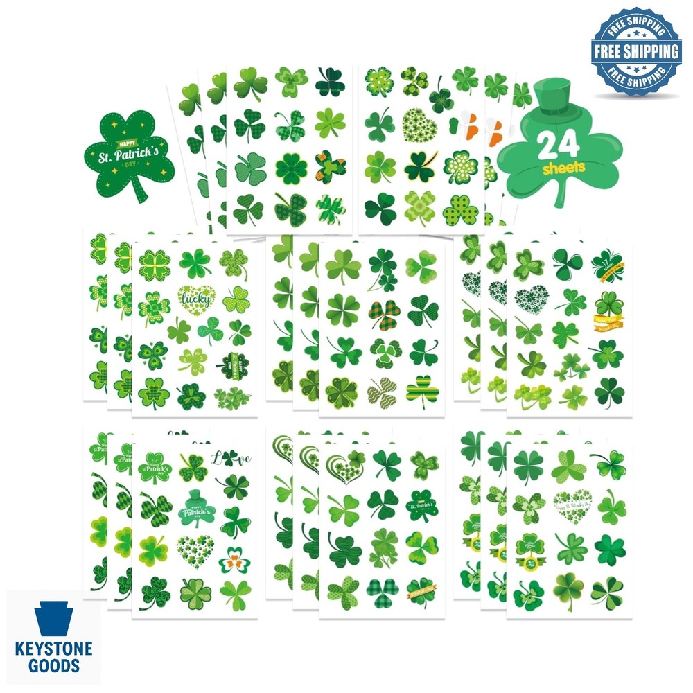 Irish St. Patrick’s Day Vinyl Stickers – 309 Pieces, Multi-Surface Use