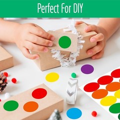 1050 PCS Colored Dot Sticker, 10 Bright Color Round Polka Circle Labels for W…