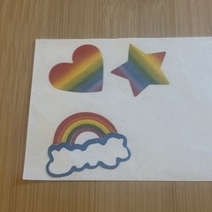 Vtg 90s Stickers Rainbow Clouds Hearts Star