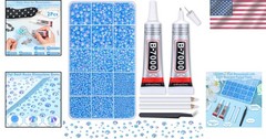 14000Pcs Light Blue Flatback Rhinestones with B7000 Glue for Stunning Crafts