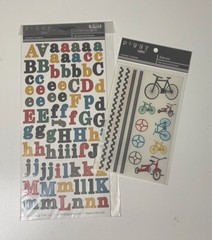 Piggy Tales Alphabet Stickers & Bicycles Rub Ons Card Making Scrapbooking