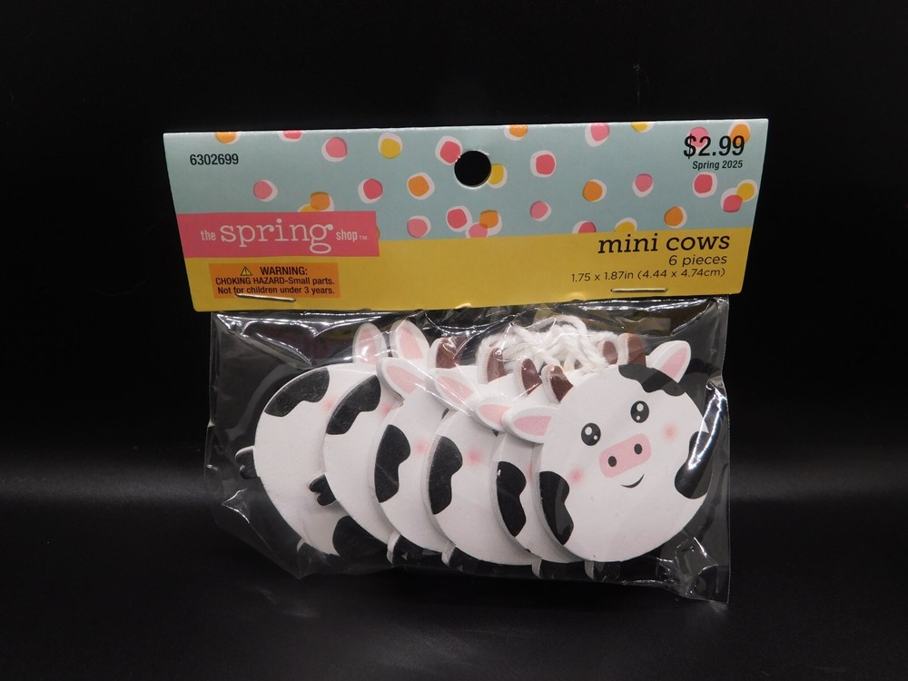 The spring shop Mini Wooden cow tags 6 pieces