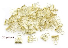 50 Pack Multi-Purpose Metal Wire Binder Clip Set, Paper Binder Clips, 1.57 In…