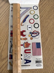 Vintage Olympics sticker roll. Scrapbook Mania. Rare! Metals. USA Olympic Rings