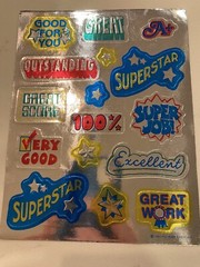 Vtg Stickers 80s Hallmark Razzle Dazzle Stickers School Encouraging RARE HTF