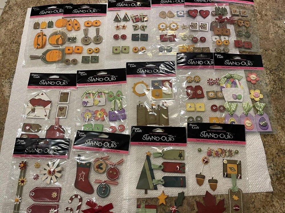 Provo Craft Stand-Outs 3D Seasonal Theme Lot (15) Fast Ship!