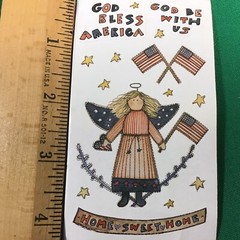God Bless America Patriotic Angel Flags Home Sweet Home SCRAPBOOK Stickers