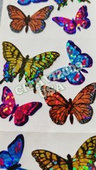 HAMBLY STUDIOS STICKERS PRISMATIC / GLITTER MULTICOLOR SMALL BUTTERFLIES VINTAGE