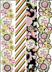 Flower Flowers Floral Stripes Spring Summer 12″ Colorbok Die-cut Borders